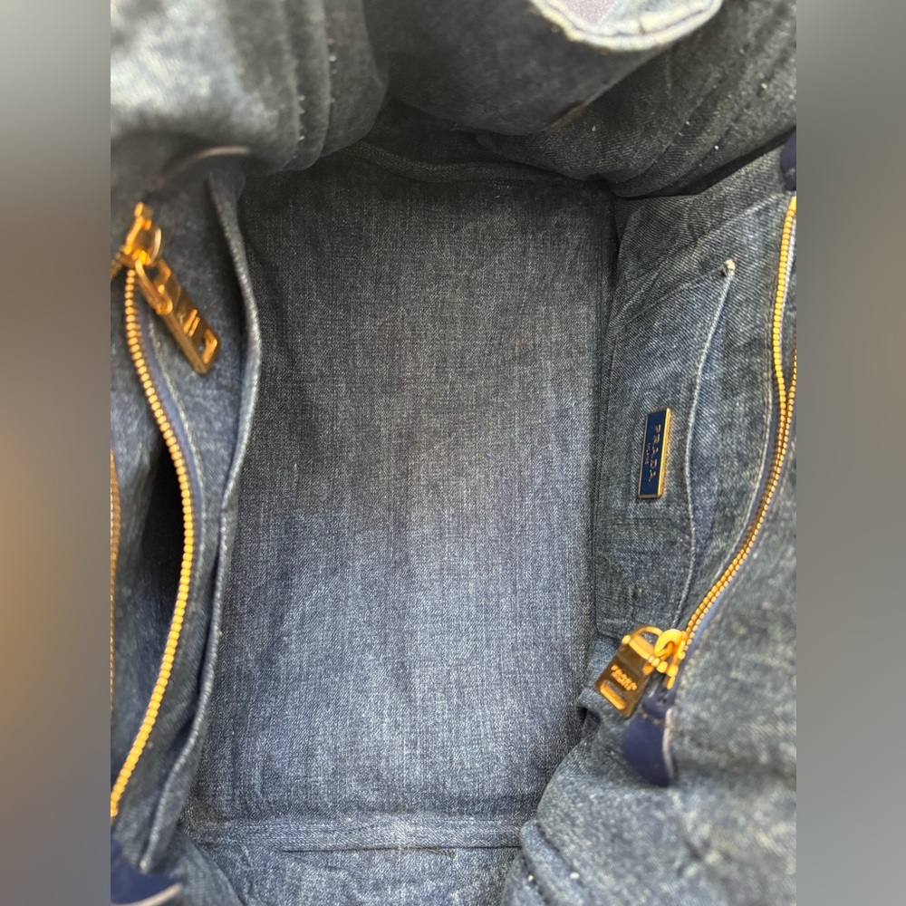 Prada Canapa MM Handbag Denim - Picture 9 of 10